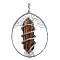 Copper Wired Natural Tiger Eye Pendants, Oval, 69x50mm