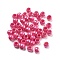 UV Plating Rainbow Iridescent Acrylic Beads, Barrel, Large Hole Beads, Cerise, 6x4.5mm, Hole: 3.5mm