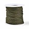 100M Segment Dyed Round Polyester Braided Cords, with PET Plastic Metallic Thread, for Jewelry Making, Olive, 1mm, about 109.36 Yards(100m)/Roll