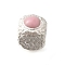 925 Sterling Silver Enamel Beads, Silver Color Pated, Cube, Pink, 5.5x4.5x4.5mm, Hole: 1.6mm
