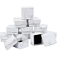 紙の厚紙  ジュエリーリングボックス  正方形  ホワイト  5.2x5.2x3.3cm&nbsp;CBOX-BC0001-33-1