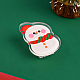 プラスチックスプリングクリップ  クリスマステーマ  チケット  ノート  写真  スナックバッグ  事務用品  雪だるま模様  33x27mm&nbsp;SCRA-PW0007-93E-1