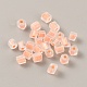 透明ガラスシードビーズ  長方形  サンゴ  3x2.5x2.5mm  穴：0.9mm  300個/袋&nbsp;GLAA-WH0037-01B-1