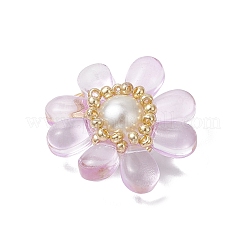 ガラスチャーム  真鍮パーツ  花  アザミ  25.5x23.5x8mm  穴：6.5x3mm&nbsp;PALLOY-MZ00656-07
