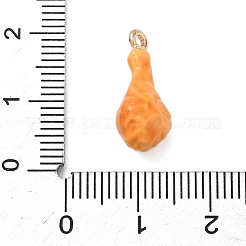 合金エナメルチャーム  ゴールドカラー  鶏の足  18.5x8x7.5mm  穴：1.4mm&nbsp;ENAM-F156-05G-02