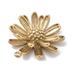 304ステンレスペンダント  花のチャーム  イオンプレーティング（ip）  18KGP本金メッキ  26x23x7mm  穴：2mm&nbsp;STAS-Z121-26G