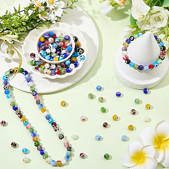 200Pcs 2Bags Handmade Millefiori & Evil Eye Lampwork Beads&nbsp;LAMP-PA0001-69