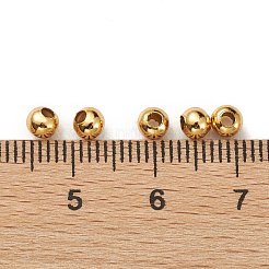 304ステンレススチールビーズ  ラウンド  24KGP本金メッキ  4x3.5~4mm  穴：1.5mm&nbsp;STAS-H558-36G