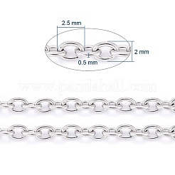Non-Tarnish 3.28 Feet 304 Stainless Steel Cable Chains&nbsp;X-CHS-F006-02C-P