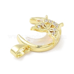 Brass Micro Pave Cubic Zirconia Pendants&nbsp;KK-F877-26G