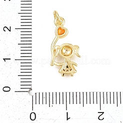 Brass Micro Pave Cubic Zirconia Pendants&nbsp;KK-D258-40G-01