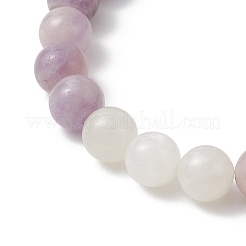 8.5MM Round Natural Amethyst & White Moonstone & Lavender Amethyst Stretch Beaded Bracelets&nbsp;BJEW-JB12986-01