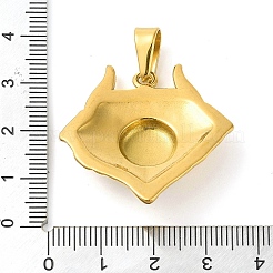 304ステンレスペンダント  アクリルラインストーン付き  頭蓋骨のチャームが付いたナザールボンジュウ  ゴールドカラー  33.5x33x8mm  穴：10x5mm&nbsp;STAS-R229-01G