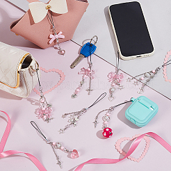 8Pcs Alloy & Acrylic Mobile Straps&nbsp;HJEW-GA00046