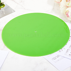 アクリル CD パッド  フラットラウンド  ライムグリーン  300x2.5mm  穴：7mm&nbsp;AJEW-WH20006-231C
