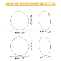60Pcs 2 Colors 316 Surgical Stainless Steel Wine Glass Charms Rings&nbsp;STAS-DC0001-45