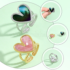 8Pcs 2 Colors 304 Stainless Steel Open Cuff Ring Findings&nbsp;STAS-BBC0010-11C