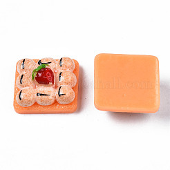 不透明なエポキシ樹脂カボション  模造食品  イチゴとケーキ  サンゴ  20.5x18.5x10.5mm&nbsp;LS-CRES-S358-62
