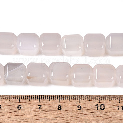 天然ホワイトアゲート瑪瑙ビーズ連売り  キューブ  11~12.5x9.5~10.5x9.5~10.5mm  穴：0.7mm  約33個/連  14.76~15.75インチ（37.5~40cm）&nbsp;G-N353-03A-04