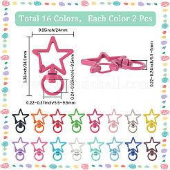 32Pcs 16 Colors Star Alloy Swivel Clasps&nbsp;FIND-SC0016-27