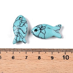 合成ターコイズペンダント  魚のチャーム  23.5~24.5x12x5~6mm  穴：2mm&nbsp;X-G-N342-106K