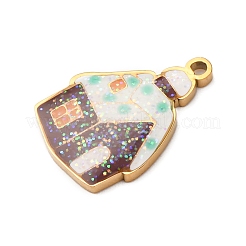 Christmas 304 Stainless Steel Enamel Pendants&nbsp;STAS-B112-02G-06