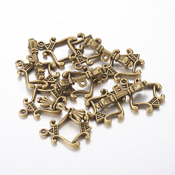 チベットスタイル合金トグルクラスプ  カドミウムフリー＆ニッケルフリー＆鉛フリー  アンティークブロンズ  菱形：約23×長  18 mm幅  バー：長さ約25.5mm  5 mm幅  穴：2mm&nbsp;MLF5127Y-NF