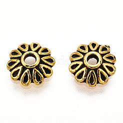 Multi-Petal Tibetan Style Alloy Bead Caps&nbsp;TIBE-01143-AG-LF