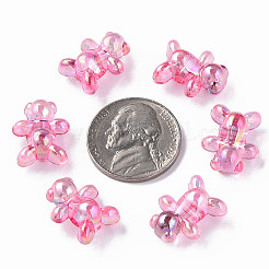 透明なアクリルビーズ  ABカラーメッキ  クマ  ミックスカラー  16x13x8.5mm  穴：2mm&nbsp;X1-MACR-S154-127-C