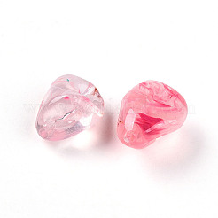 透明なアクリルビーズ  ナゲット  ツートン  ピンク  16.5x13x10mm  穴：1.6mm  約18個/20g&nbsp;X1-TACR-T028-44C