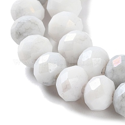 電気メッキガラスビーズセット  多面カット  ラウンド  ゲインボロ  7.5~8x7.5~8mm  穴：1.2mm  約63~70個/連  15.35''（39センチメートル）&nbsp;LAMP-S068-02D
