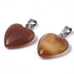 Heart Natural Carnelian Pendants&nbsp;X-G-Q438-17