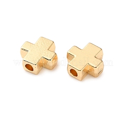 合金ビーズ  クロス  鉛フリー＆ニッケルフリー＆カドミウムフリー  ゴールドカラー  8.5x8.5x3.5mm  穴：2mm&nbsp;TIBEP-XCP0001-12G-NR