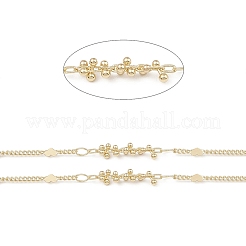 Brass Heart & Beaded Link Chains&nbsp;CHC-M025-15G