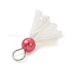 11Pcs 11 Colors ABS Plastic & Acrylic Imitation Pearl Flower Pendants&nbsp;PALLOY-JF04227