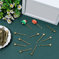 80Pcs Alloy Hair Bobby Pin Cabochon Settings&nbsp;FIND-SC0021-62
