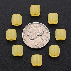 模造ゼリーアクリルビーズ  正方形  きいろ  8x8x5.5mm  穴：2.5mm  約1800個/500g&nbsp;MACR-S373-98-E07