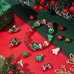 クリスマステーマのアクリルビーズセット  混合図形  ミックスカラー  15~26.5x15~24.5x14.5mm  穴：2~2.7mm&nbsp;OACR-SP0001-20A