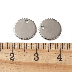 ステンレスペンダント201個  ラウンドチャーム  ステンレス鋼色  10x0.5mm  穴：1.2mm&nbsp;STAS-I330-051P