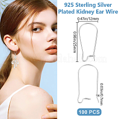 100Pcs 304 Stainless Steel Hoop Earring Findings&nbsp;STAS-BBC0005-94S-02