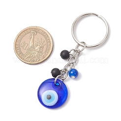 3Pcs Handmade Lampwork Evil Eye Keychains&nbsp;KEYC-JKC01252-01