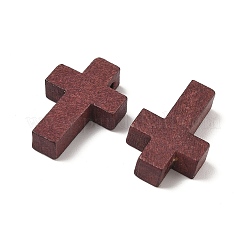 ウッドペンダント  クロス  暗赤色  21~22x14~15x4~5mm  穴：1.8mm&nbsp;LS-WOOD-S050-17B-01
