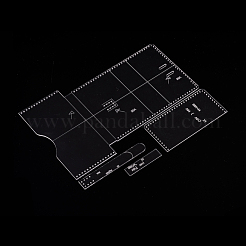 DIYレザー小銭入れアクリルテンプレート  アクリルレザー模様レザーテンプレート  透明  50~214x11.5~50x1.5mm  穴：1.2~2mm  4個/セット&nbsp;TOOL-L007-04