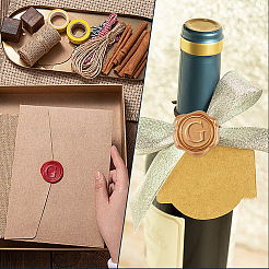 1Pc Golden Tone Brass Wax Seal Stamp Heads with Bamboo Stick Shaped Handles&nbsp;STAM-CP0001-05G