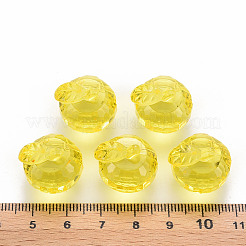 透明なアクリルパーツ  多面カット  3のdリンゴ  きいろ  17.5x19x18mm  穴：2mm  約150個/436g&nbsp;LS-TACR-T024-05B-916