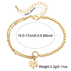 Four Leaf Clover 304 Stainless Steel Charm Bracelets&nbsp;UY0745-1