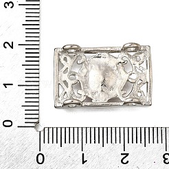 Brass Crystal Rhinestone Rectangle with Flower Multi-Strands Links&nbsp;KK-P306-18P