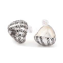 Letter Teardrop Brass Stud Earrings for Women&nbsp;EJEW-G391-02S