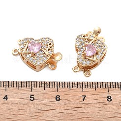Brass Micro Pave Cubic Zirconia Box Clasps&nbsp;KK-B125-07G-01