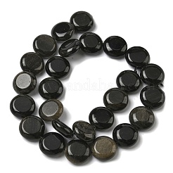 Natural Golden Sheen Obsidian Beads Strands&nbsp;G-L648-B23-15mm-01